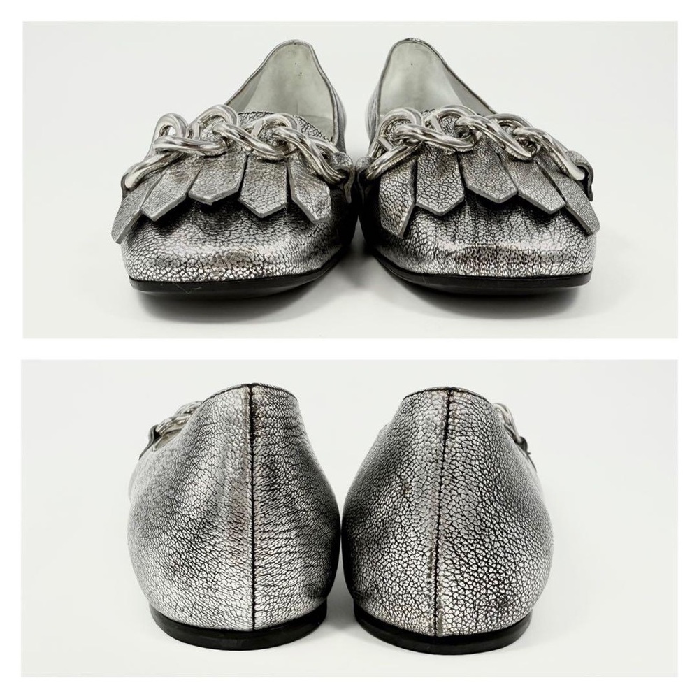 Prada Leather Chain-Link Accents Ballet Flats Women's Size: 6.5 - Picture 11 of 16